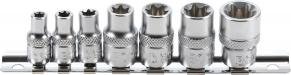 Galvučių rinkinys E-Tipas 1/4" 3/8" E6 - E16 7 vnt.