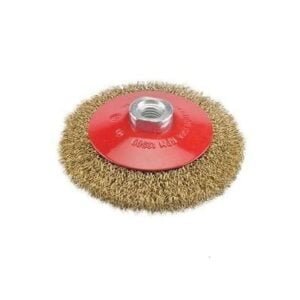 Šepetys vielinis lėkštės tipo, variuotas, 100mm M14