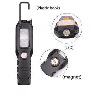 Darbo lempa akumuliatorinė, 5W COB LED, USB, 280+80 LM, su magnetiniu griebtuvu – nuotrauka 7