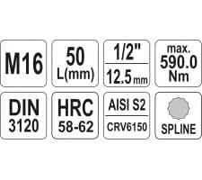 Antgalis įpresuotas į galvutę 55mm ½ M16 – nuotrauka 2
