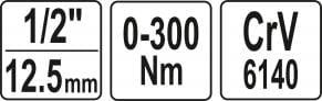 Dinamometrinis raktas švytuoklinis 1/2", 0-300 Nm – nuotrauka 2
