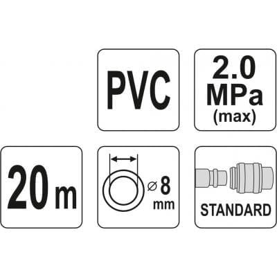 Oro žarna su antgaliais 8mm x20m – nuotrauka 3