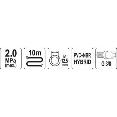 Žarna hibridinė su išoriniais sriegiais 12,5mmx10m – nuotrauka 3