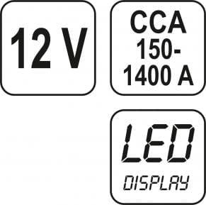 Skaitmeninis akumuliatoriaus testeris 12V – nuotrauka 3