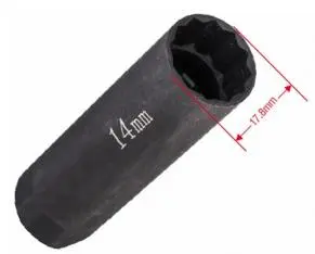 Galvutė žvakei 3/8 14mm plonasienė
