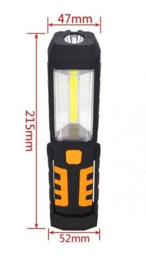 Darbo lempa akumuliatorinė, COB LED 3W-240Lm AKU Li-on 2800mAh