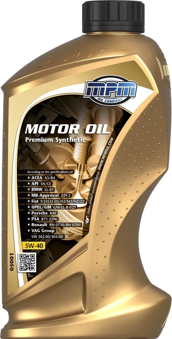 Alyva MPM Motor Oil 5W40 Premium Synthetic 1L
