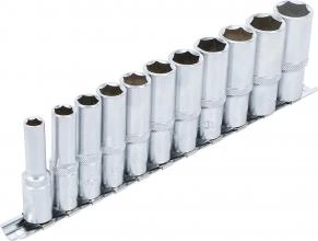 Ilgų galvučių komplektas 6-kampės 3/8 8-19mm 11vnt.