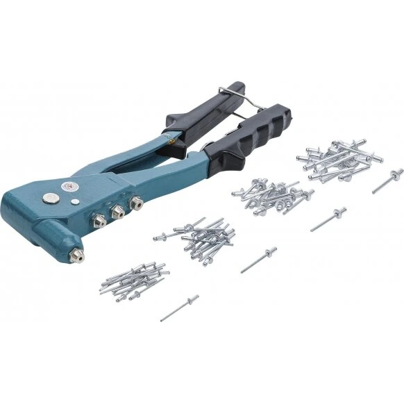 Kniediklis su kniedžių rinkiniu 2.4/3.2/4.0/4.8 mm 60vnt.
