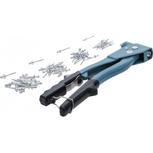 Kniediklis su kniedžių rinkiniu 2.4/3.2/4.0/4.8 mm 60vnt. – nuotrauka 2